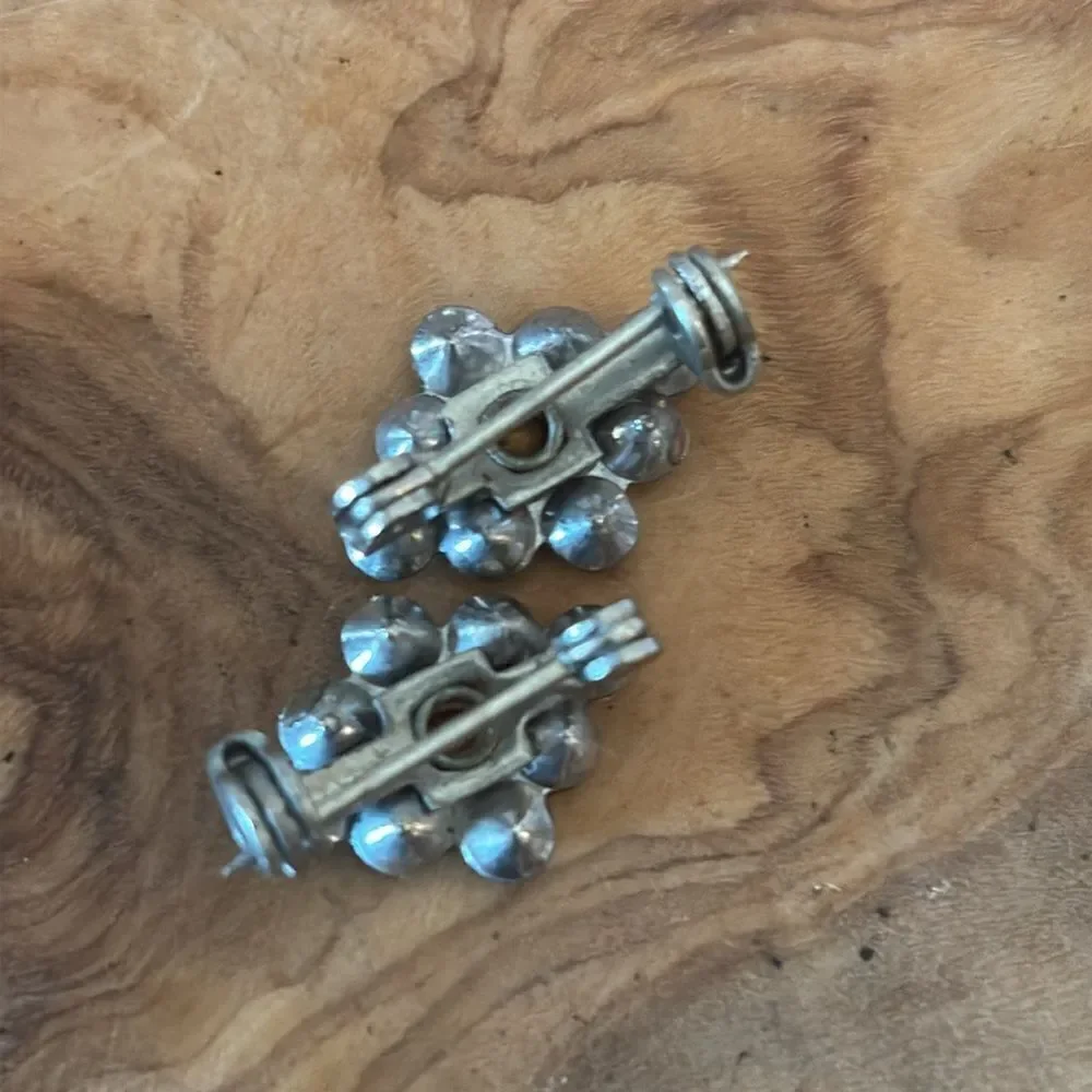 Pair of Vintage Rhinestone Brooches